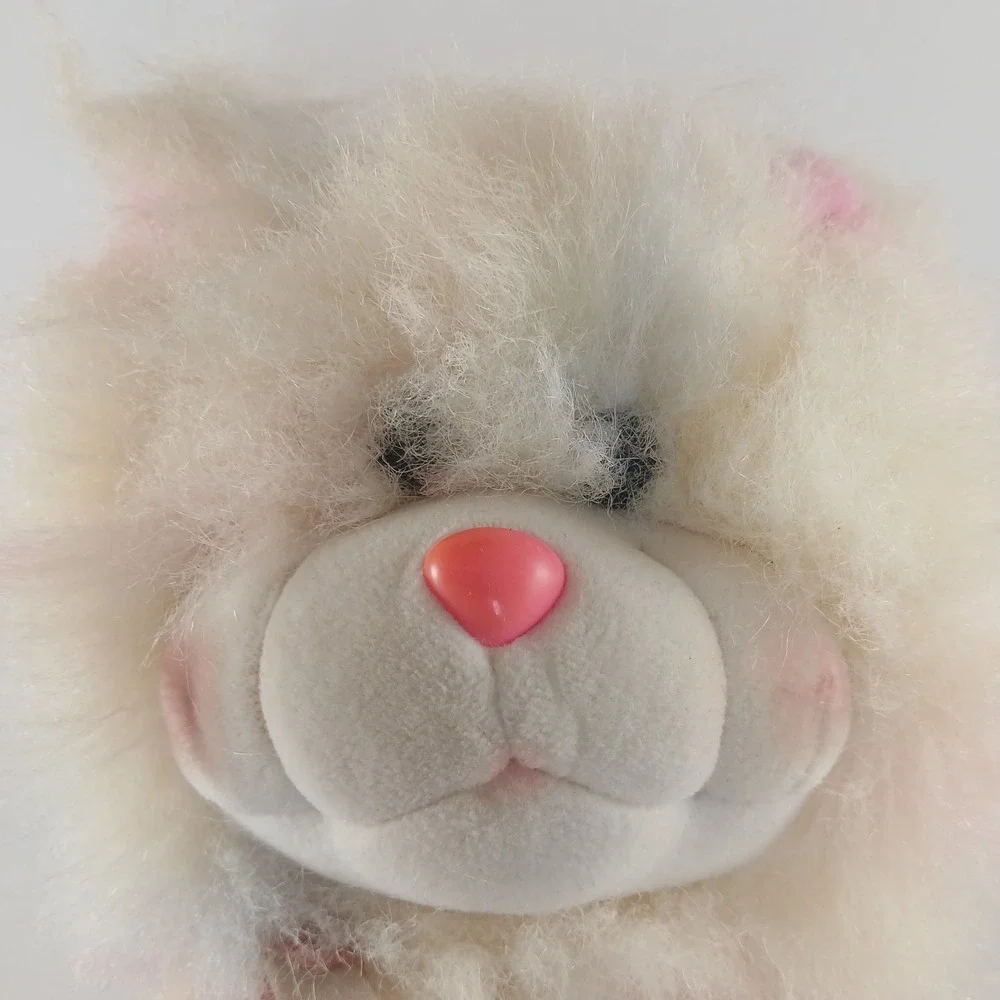 Vtg 1986 Mattel Barbie Rockers Plush White Purple Sparkle Cat Kitten Stuffed Toy